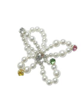 施家珍珠戒指施家水晶弹力戒圈原创小众设计食指戒手工编织定制女