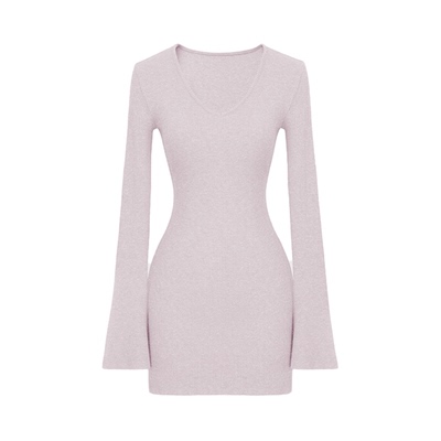 长袖带细闪高弹打底包臀连衣裙女