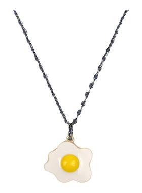 煎蛋可爱长款闺蜜吊坠项链