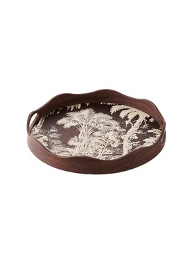 现代轻奢金色树枝托盘长方形