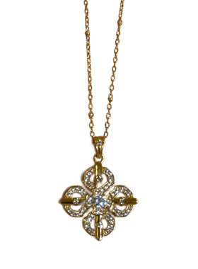 新中式!精工轻奢!通体纯银镶钻十字金刚杵高级感吊坠项链锁骨链女