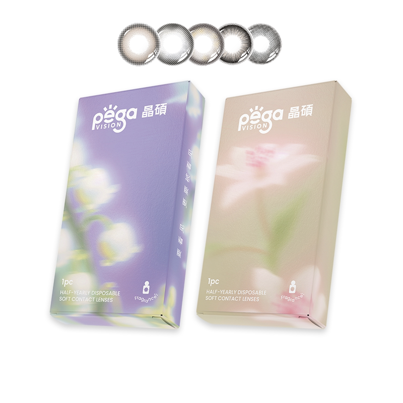 晶硕美瞳香水半年抛1片黄油小熊联名彩色隐形眼镜带度数官方正品