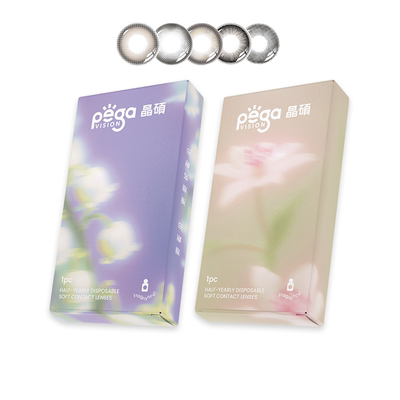 晶硕美瞳香水半年抛1片黄油小熊联名彩色隐形眼镜带度数官方正品