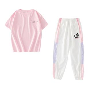 夏季中小童婴幼儿衣服洋气A类女童纯棉短袖短裤两件套时尚外穿