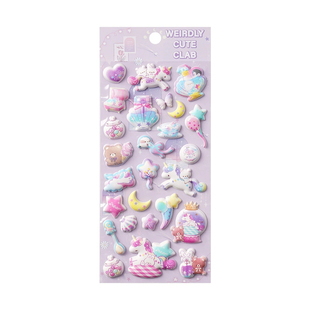 可爱幽幽3D立体泡泡贴泡棉贴纸独角兽小幽灵小熊DIY手机装饰卡通