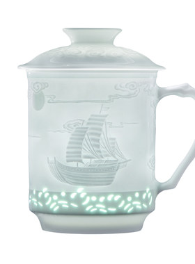 景德镇官方陶瓷茶水分离茶漏杯