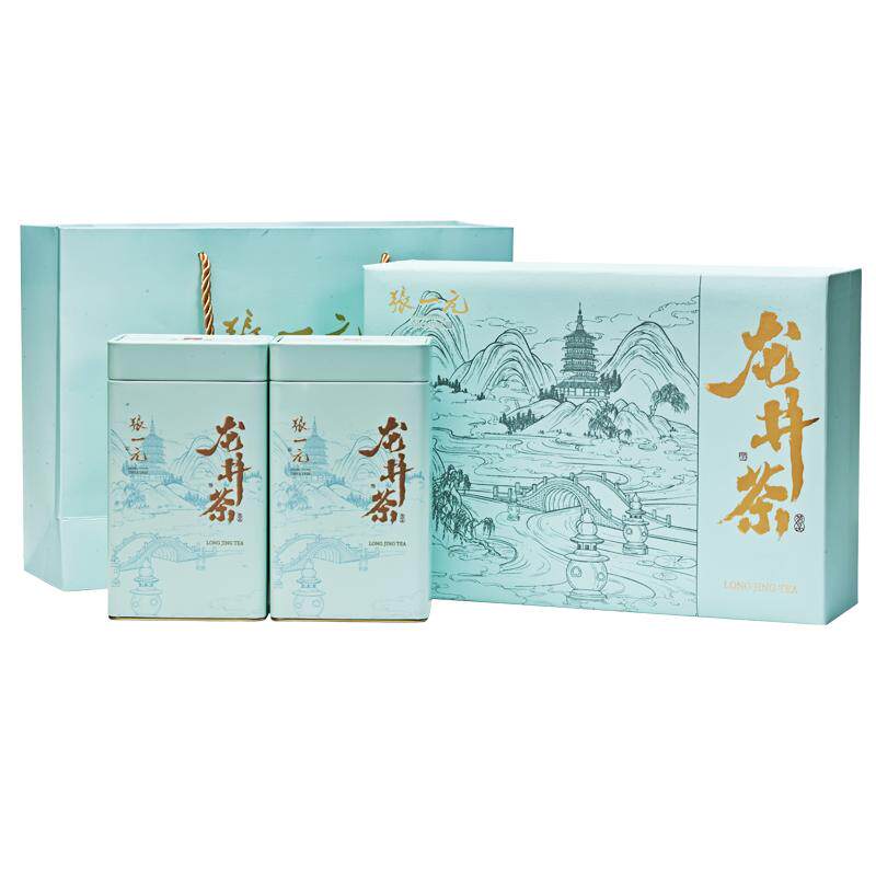 张一元龙井茶春茶新绿茶礼盒装