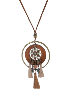 复古民族风毛衣链旅拍项链吊坠