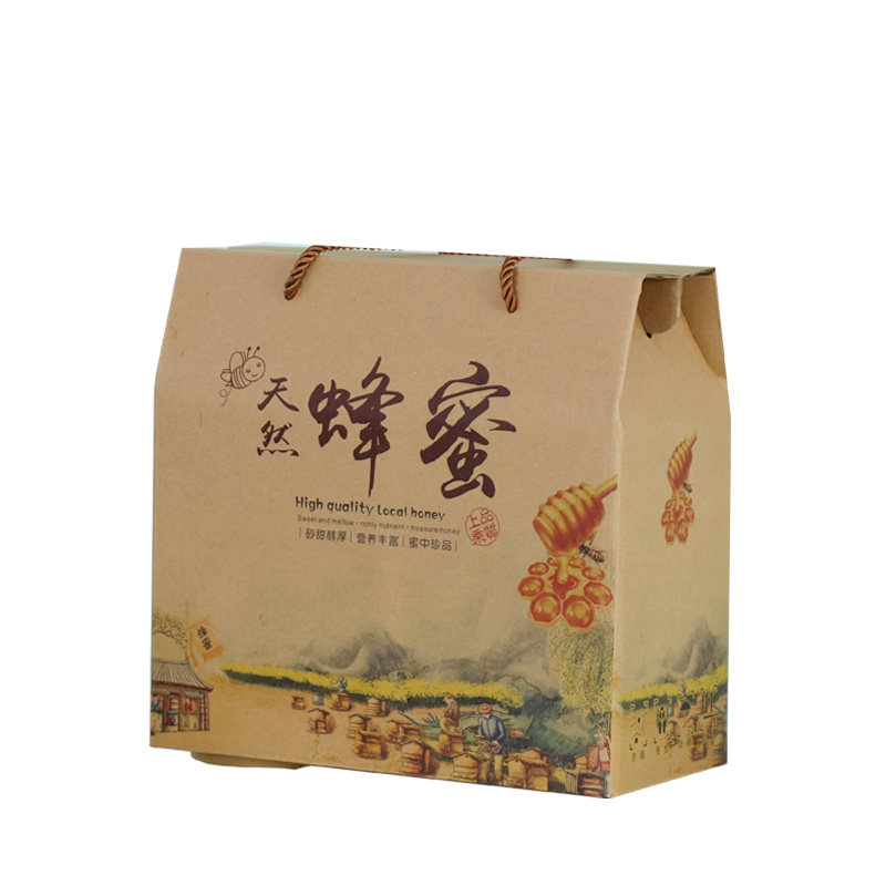 现货蜂蜜包装盒蜂蜜礼品包装盒单瓶蜂蜜盒蜂蜜盒子土蜂蜜礼盒纸箱