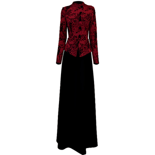 红色加厚冬季连衣裙女2025新款显瘦气质重要场合漂亮的长裙子102