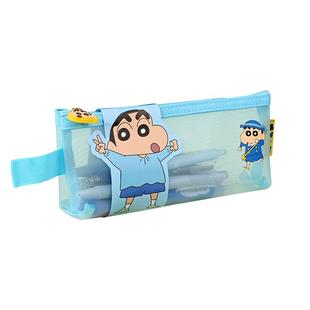 蜡笔小新笔袋透明网纱高颜大容量笔盒学生用男孩款2025新款文具盒女生幼儿园女童一年级小学生铅笔盒学习用品