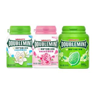 绿箭无糖口香糖40粒*3瓶装茉莉绿茶薄荷糖接吻口气清新休闲小零食