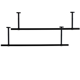 黑色晾衣架室内侧墙晾衣杆阳台顶装固定式不锈钢管单杆打孔晒衣架