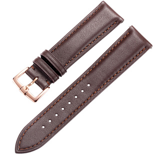 蒂菲曼表带真皮男柔软代用美度万国浪琴汉密尔顿DW女士牛皮手表带