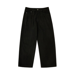 黑色直筒加绒休闲裤男款冬季保暖休闲长裤男宽松型抓绒裤2026新款