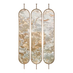 掐丝珐琅彩屏风顶天立地客厅卧室遮挡艺术玻璃隔断棒棒糖吊挂屏风