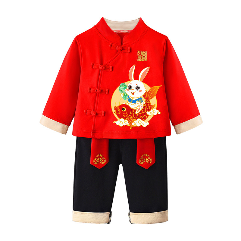 男宝宝一周岁抓周礼服夏季龙