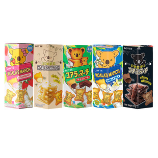 进口乐天小熊饼干lotte注心饼干巧克力夹心日本熊仔饼儿童小零食