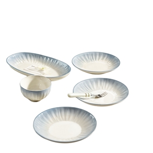 法式碗碟套装家用2026新款高颜值碗具釉下彩碗盘乔迁新居餐具套装