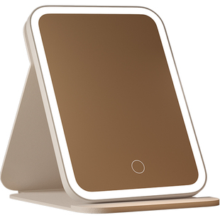 led化妆镜带灯折叠梳妆台智能高清台式便携随身学生宿舍桌面镜子