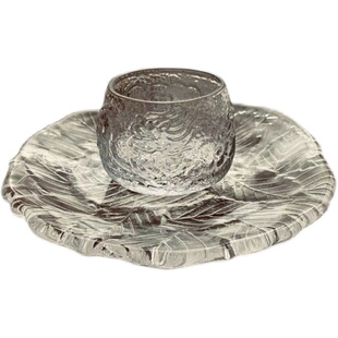 出口日本云朵金兽手工雕花刻纹翡翠水晶玻璃杯子茶杯茶盏酒杯摆件