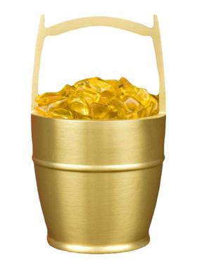 黄铜一桶金小水桶装饰品客厅桌面