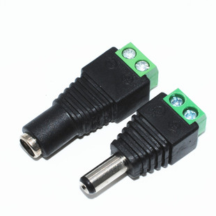 DC电源插头公头5.5X2.1mm免焊直流电源监控接头5.5*2.5公母头插座