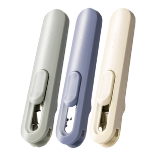 得力纽赛推夹器办公文件学生试卷小夹子时尚简约莫兰迪金属无尾票夹无钉订书机办公收纳活页夹ns085推夹器