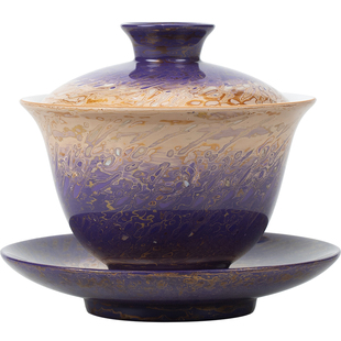 大漆三才盖碗新款非遗手工螺钿漆器茶具泡茶杯高端礼品送领导老外