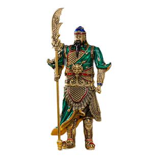 ZIPPO打火机绿袍忠义关公客厅桌面玄关装饰摆件创意礼品送礼收藏