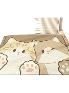 大江日式猫咪防滑除尘门垫