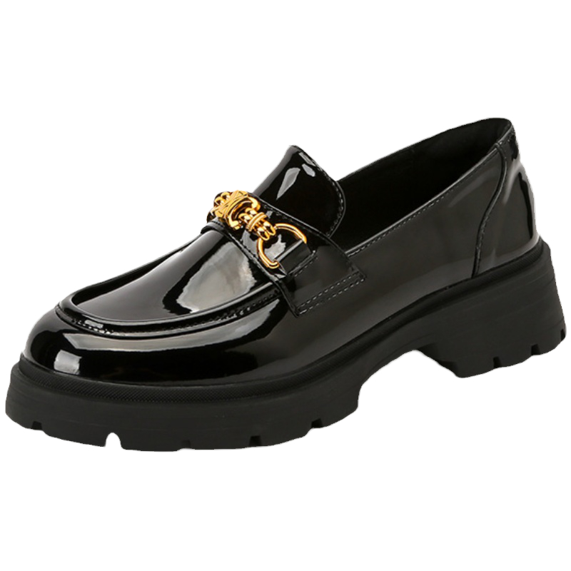 厚底乐福鞋女2025春季新款松糕英伦风小皮鞋日系复古jk一脚蹬单鞋