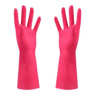 曼妙洗碗手套女橡胶薄款厨房贴手耐用型洗衣服清洁家用艾丽胶小码