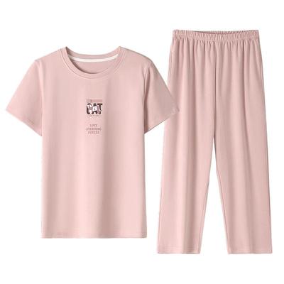 睡衣女夏季纯棉短袖七分裤家居服