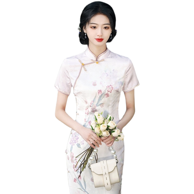 改良复古年轻款少女新中式连衣裙