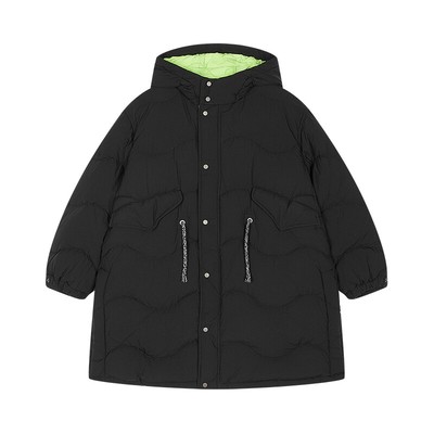 蓬马大童羽绒服长袖连帽H型