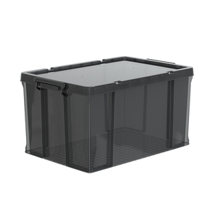 加厚透明黑色收纳箱直角大容量超大塑料储物箱家用衣服玩具整理箱