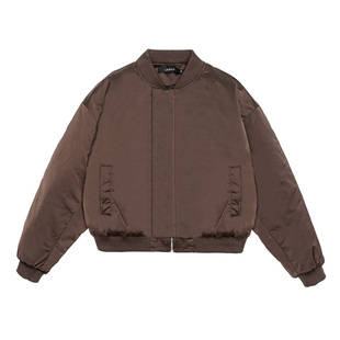 Dashufulcrum美式复古立领飞行夹克棉服男女冬季保暖短款棒球棉衣