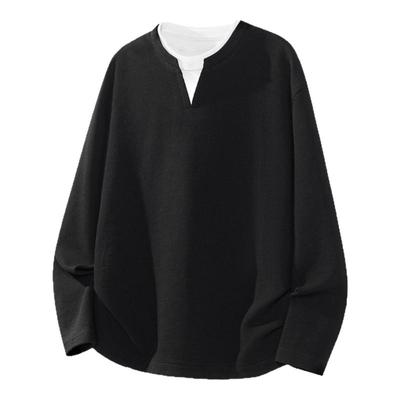 小尼力加厚假两件长袖T恤