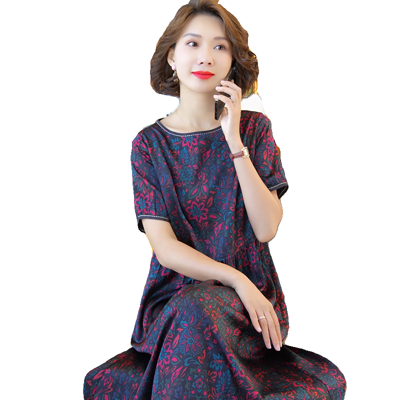 迪芬璐嘉优雅气质真丝连衣裙