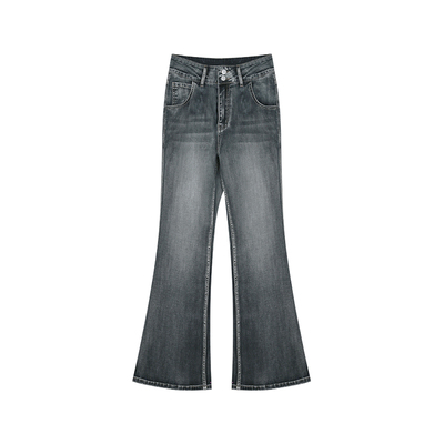 安妮不火做旧水洗微喇牛仔裤女微胖大码长腿杀手锏王炸版型牛仔裤