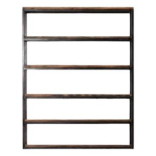 loft美式厨房铁艺置物架实木复古书架落地书柜陈列架北欧多层架