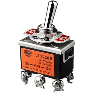 钮子开关m12mm 2档3档6脚 进口自复位15a250v on off on拨动开关