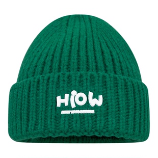 2025新款韩版粉色字母贴标针织帽女秋冬保暖显脸小百搭冷帽毛线帽