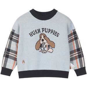 暇步士童装儿童加绒打底衫24冬新款男童圆领套头女童百搭针织线衣