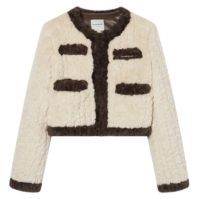 Eptison小香风设计圆领外套甜美