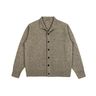 半高领纽扣开衫毛衣男生2025新款秋冬季羊毛上衣休闲针织外套加厚