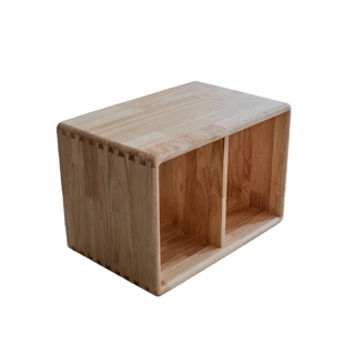 西拾橡胶木自由组合格子柜实木书柜落地矮柜家用收纳置物简约书架