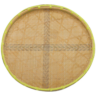 竹编米筛竹子制品晾晒竹簸箕竹筛子农家晒盘带底座有孔茶叶晒篮