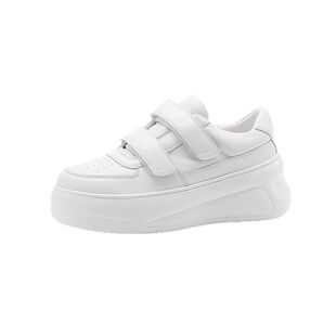 厚底魔术贴休闲小白鞋女真皮小码313233内增高百搭板鞋新款运动鞋